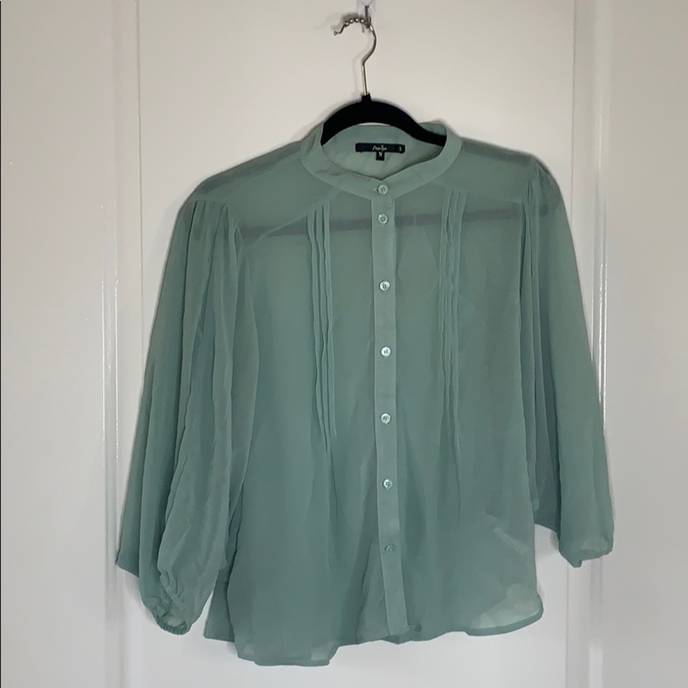 Teal Button Down Blouse